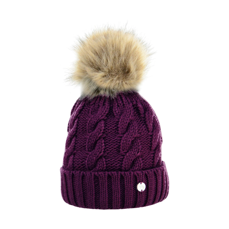 HyFASHION Melrose Cable Knit Bobble Hat