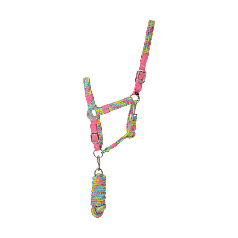 Hy Multicolour Adjustable Head Collar with Rope - Nags Essentials