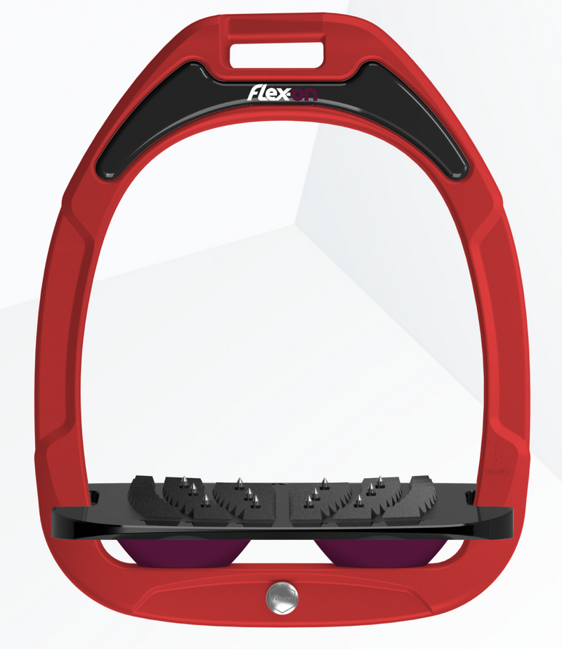 Flexon GC Stirrups Red Frame - Inclined Ultra Grip - Nags Essentials