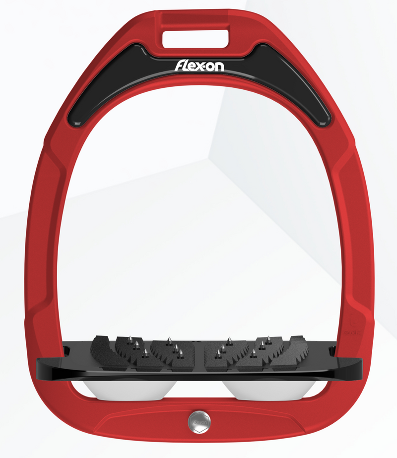 Flexon GC Stirrups Red Frame - Inclined Ultra Grip - Nags Essentials