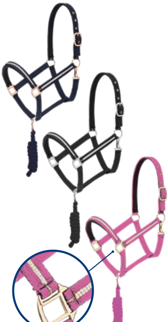 Hy Equestrian Sparkling Head Collar and Lead Rope