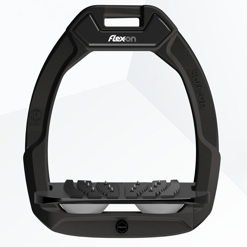 Flexon Safe-On Stirrups Black Frame - Inclined Ultra Grip