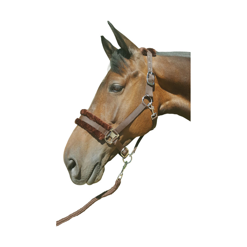 Hy Faux Fur Padded Head Collar with Lead Rope - Nags Essentials