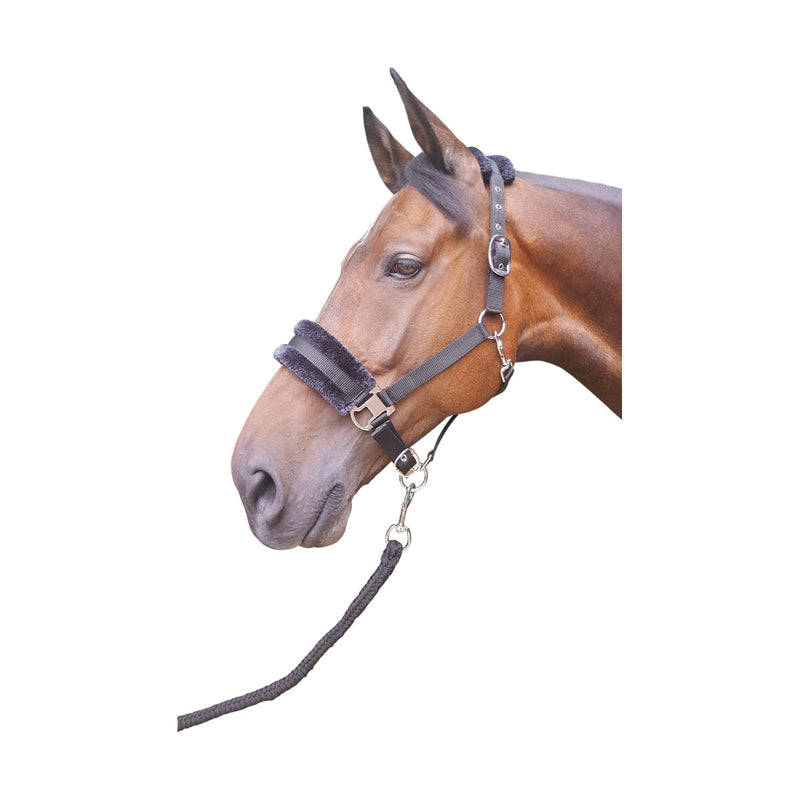 Hy Faux Fur Padded Head Collar with Lead Rope - Nags Essentials