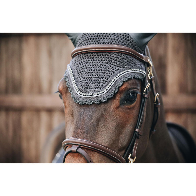 Kentucky Horsewear Fly Veil Wellington Stone and Pearl - Nags Essentials